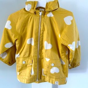 H&M baby girls lightweight yellow heart jacket. Size 18m. Great condition.